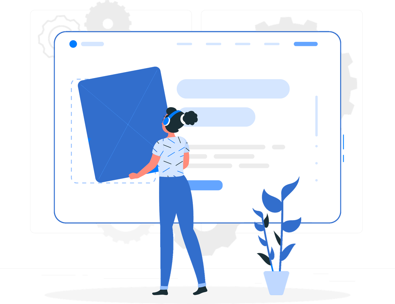 Илюстрация на работа по интерфейс на уебсайт