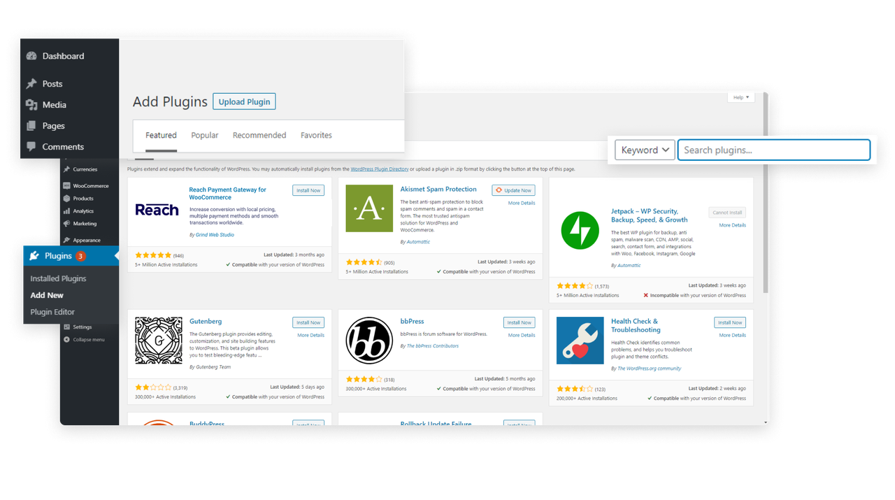 Reach сред плъгините за инсталиране в WordPress