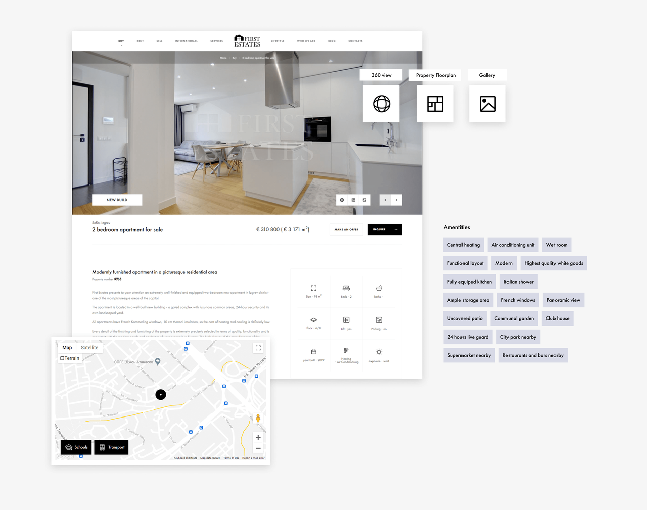 Обява за имот със снимки, характеристики и карта в First Estates